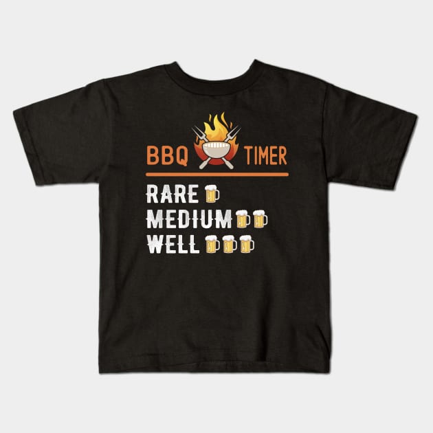 BBQ Timer Barbecue Shirt Funny Grill Grilling Gift Kids T-Shirt by Mr.Speak